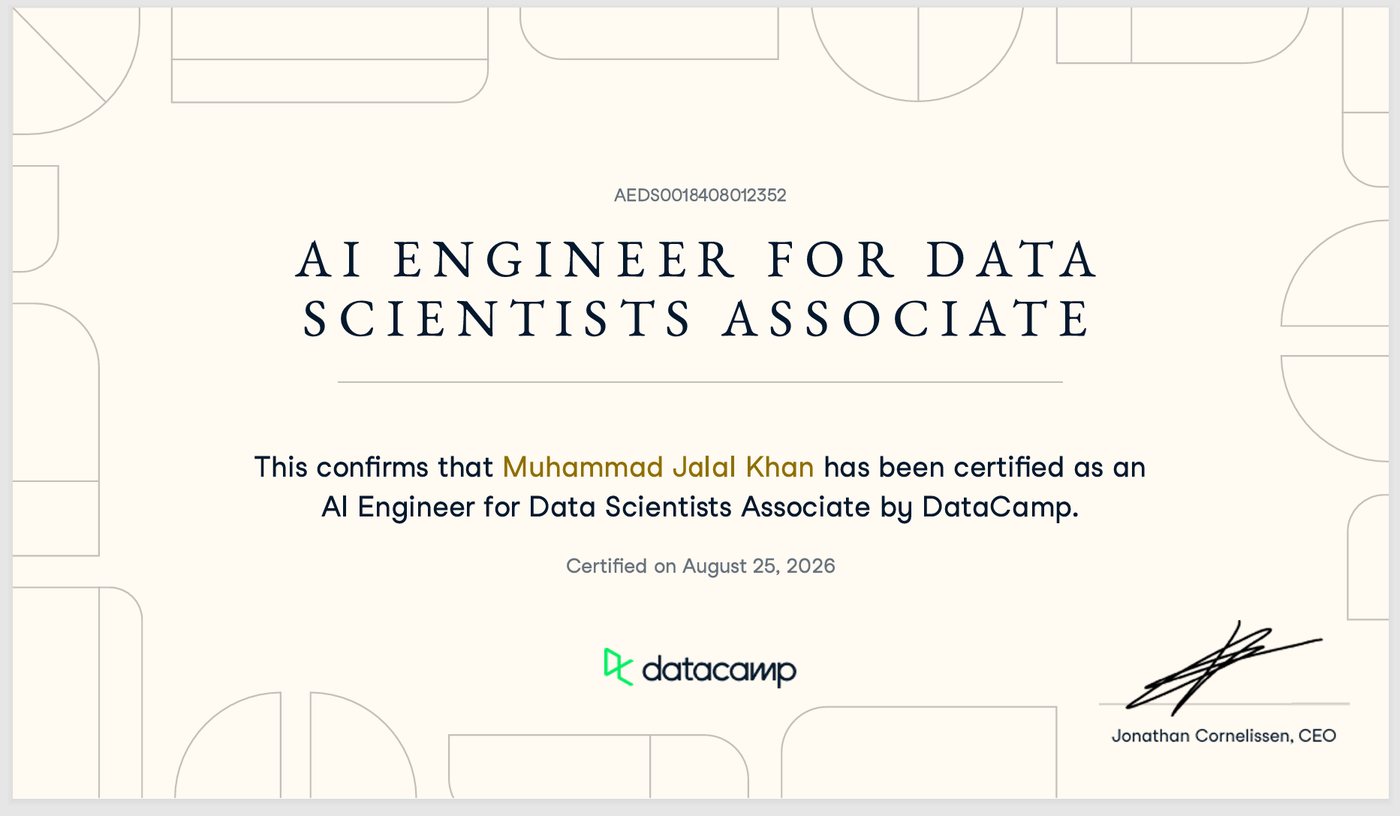 DataCamp Certified AI Engineer for Data Scientists Associate badge