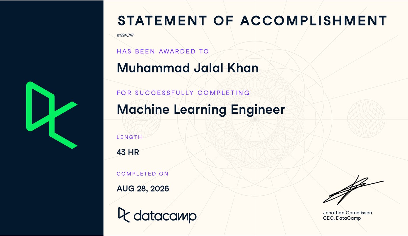 Machine Learning Engineer certificate